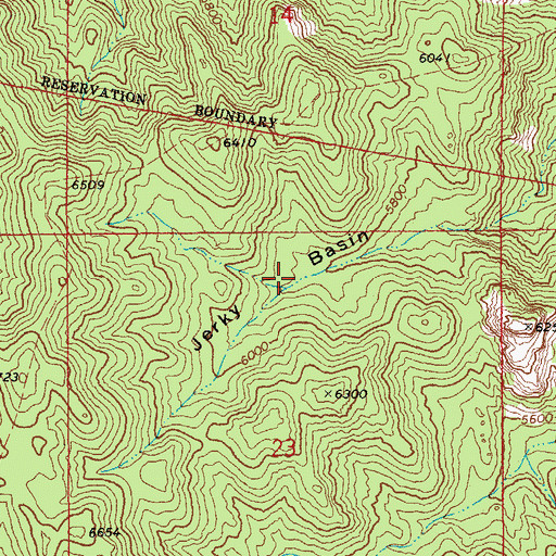 Topographic Map of Jerky Basin, AZ