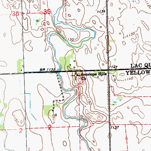 Topographic Map of Antelope Hills Church, MN