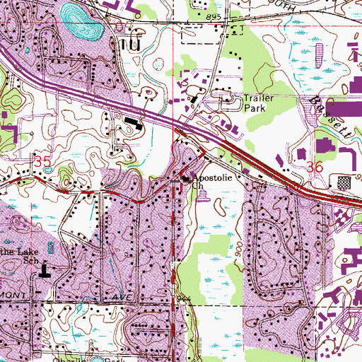 Topographic Map of Apostolic Church, MN