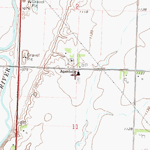 Topographic Map of Apostolic Church, MN