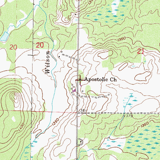 Topographic Map of Apostolic Church, MN