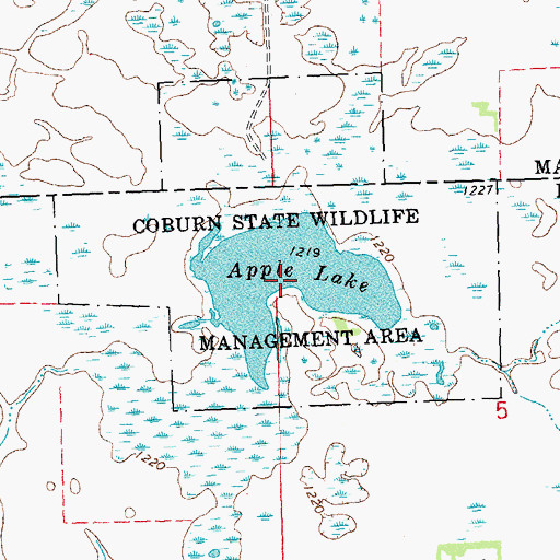Topographic Map of Apple Lake, MN
