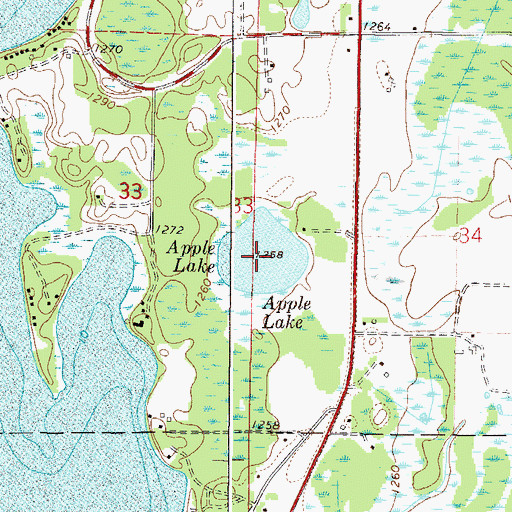 Topographic Map of Apple Lake, MN