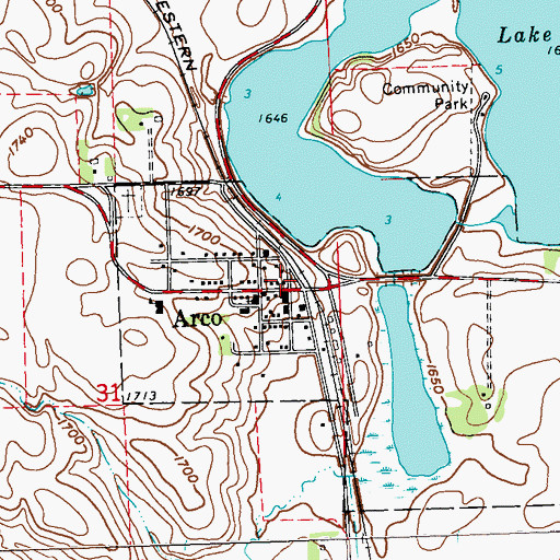 Topographic Map of Arco, MN