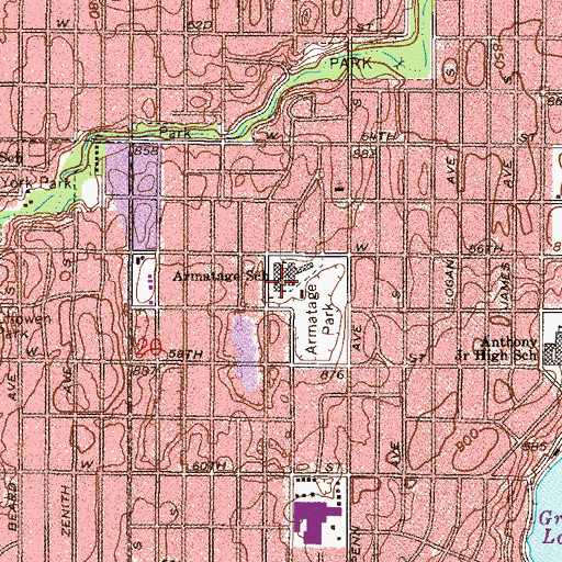 Topographic Map of Armatage Montessori School, MN