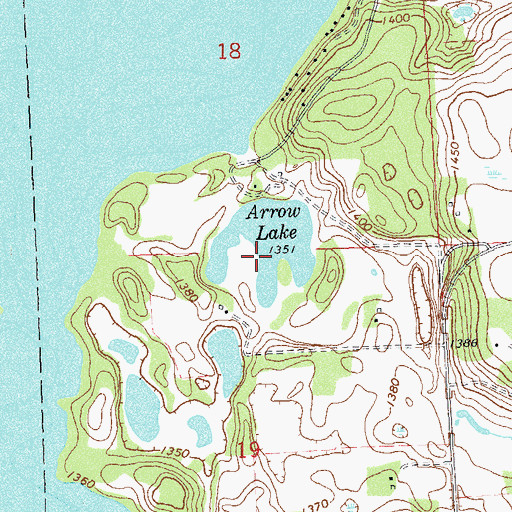 Topographic Map of Arrow Lake, MN