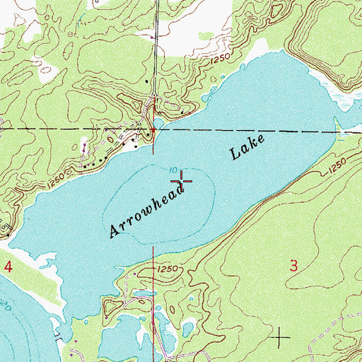 Topographic Map of Arrowhead Lake, MN