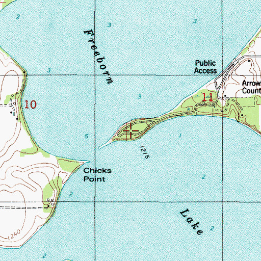 Topographic Map of Arrowhead Point, MN