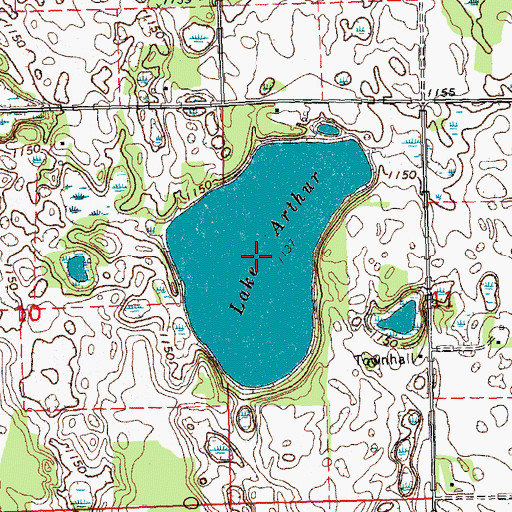 Topographic Map of Lake Arthur, MN