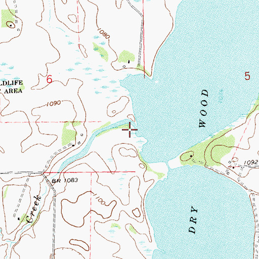 Topographic Map of Artichoke Creek, MN