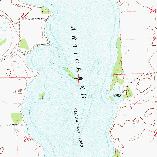 Topographic Map of Artichoke Lake, MN