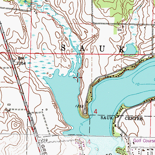 Topographic Map of Ashley Creek, MN