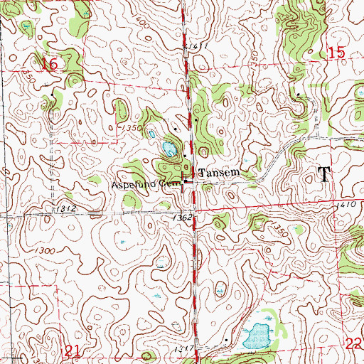Topographic Map of Aspelund Cemetery, MN