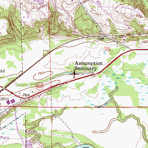 Topographic Map of Assumption Seminary, MN