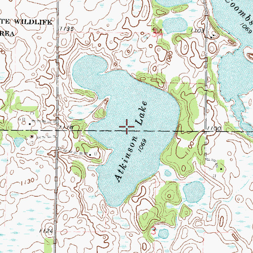 Topographic Map of Atkinson Lake, MN