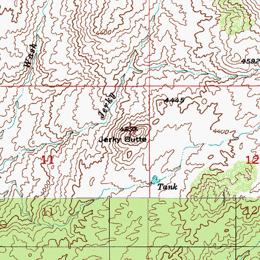 Topographic Map of Jerky Butte, AZ