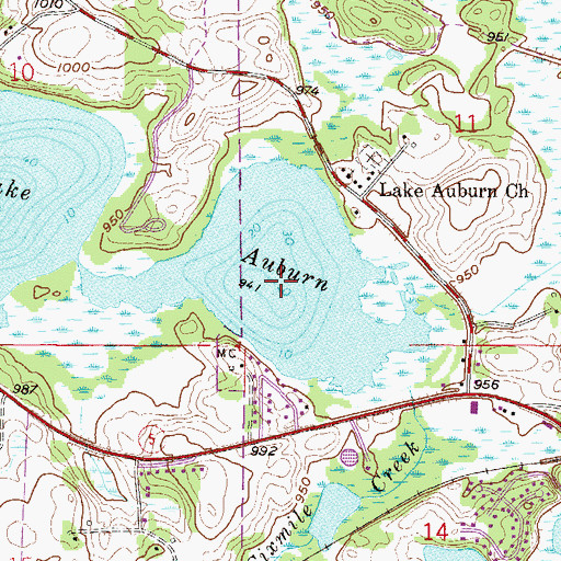Topographic Map of Lake Auburn, MN