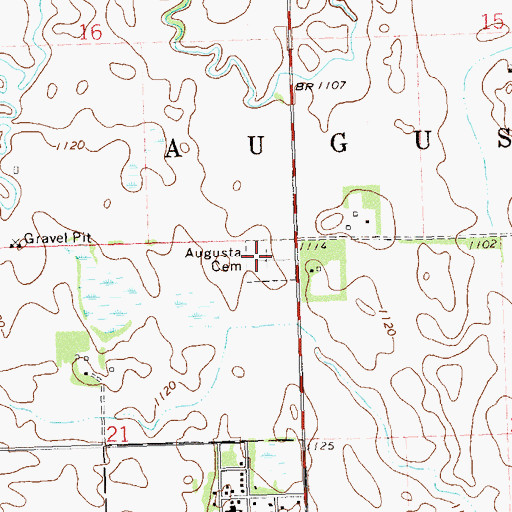 Topographic Map of Augusta Cemetery, MN