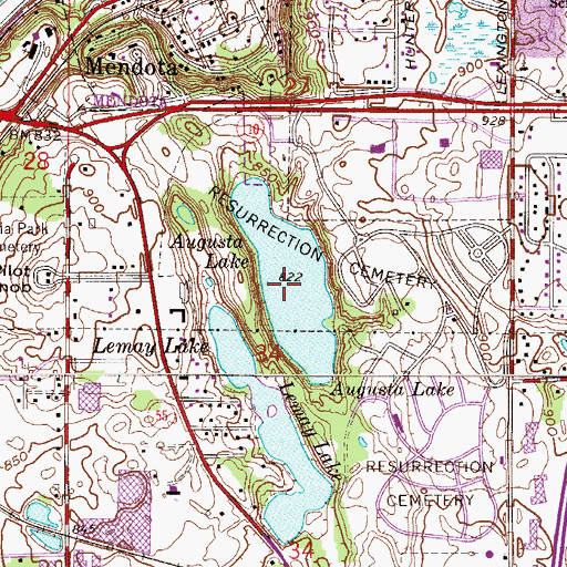 Topographic Map of Augusta Lake, MN