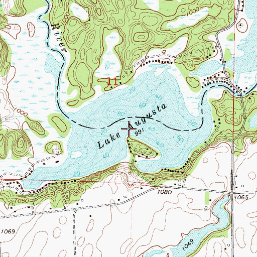 Topographic Map of Lake Augusta, MN