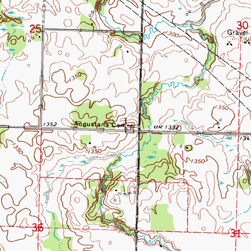 Topographic Map of Augustana Cemetery, MN