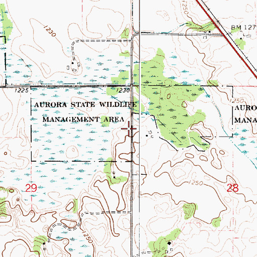 Topographic Map of Aurora State Wildlife Management Area, MN