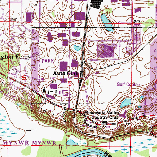 Topographic Map of Auto Club, MN