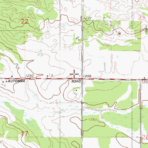 Topographic Map of Automba Church, MN