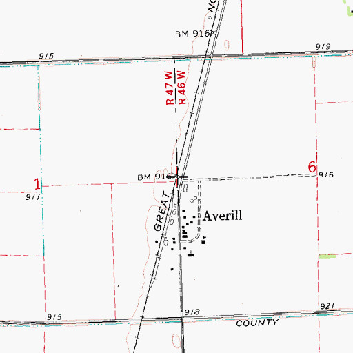 Topographic Map of Averill, MN