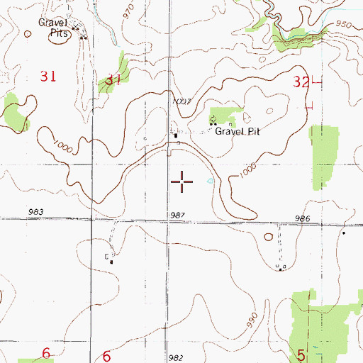 Topographic Map of Bachman Lake, MN