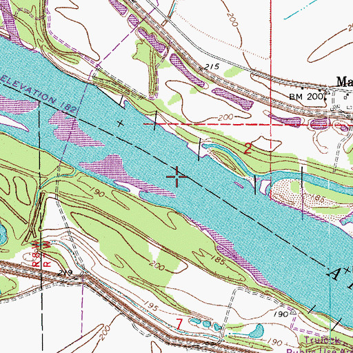 Topographic Map of Maddings Ferry (historical), AR