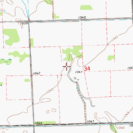 Topographic Map of Badger Creek, MN