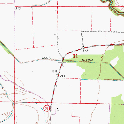 Topographic Map of Mosby School (historical), AR