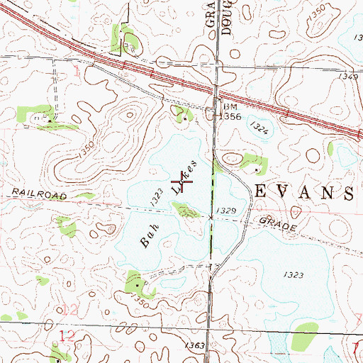 Topographic Map of Bah Lakes, MN