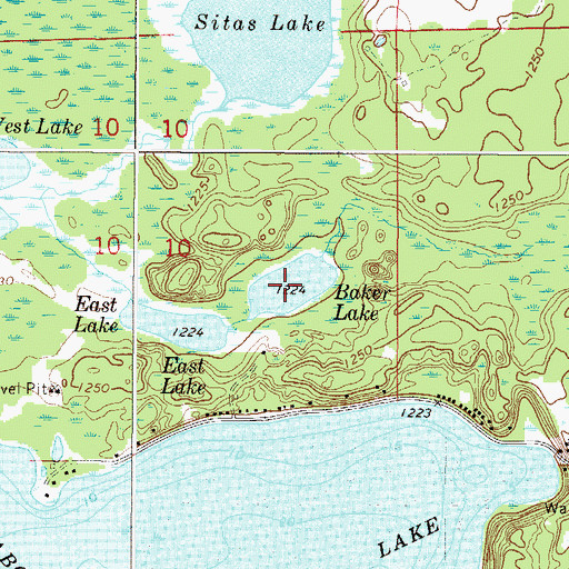 Topographic Map of Baker Lake, MN