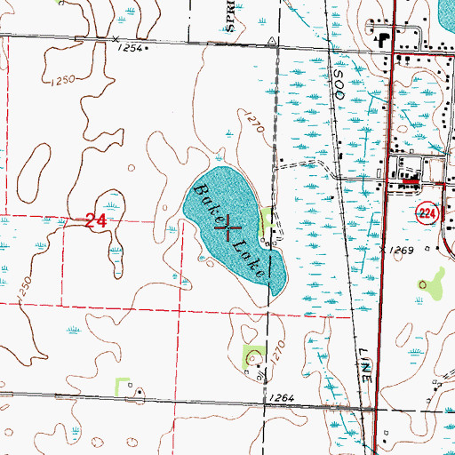 Topographic Map of Baker Lake, MN
