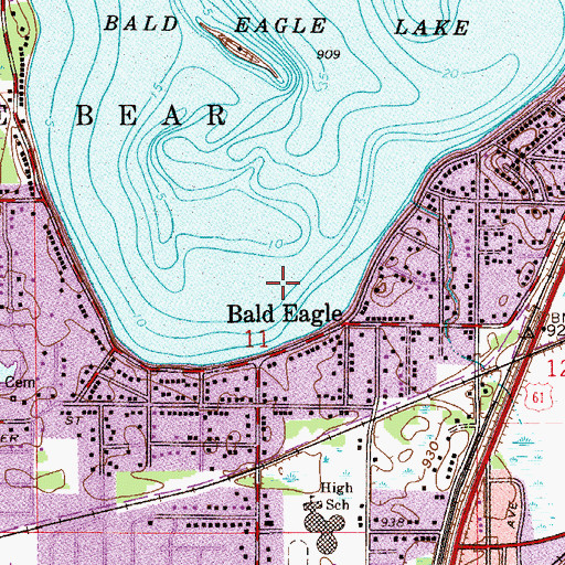 Topographic Map of Bald Eagle, MN