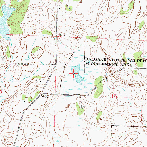 Topographic Map of Balgaard State Wildlife Management Area, MN
