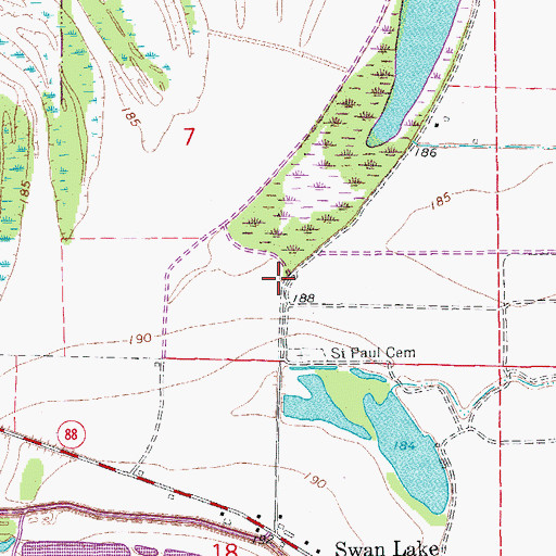 Topographic Map of Mount Zion Church (historical), AR