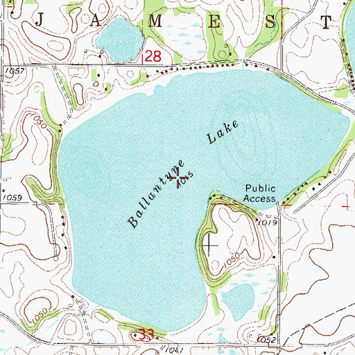 Topographic Map of Ballantyne Lake, MN