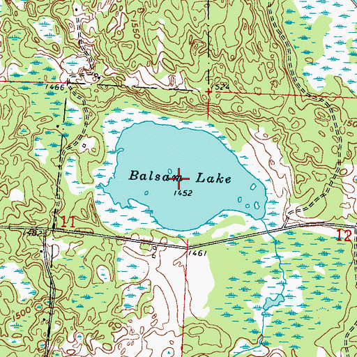 Topographic Map of Balsam Lake, MN