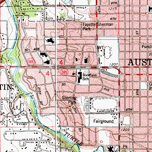 Topographic Map of Banfield School, MN