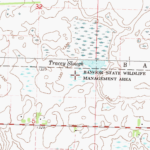 Topographic Map of Bangor State Wildlife Management Area, MN