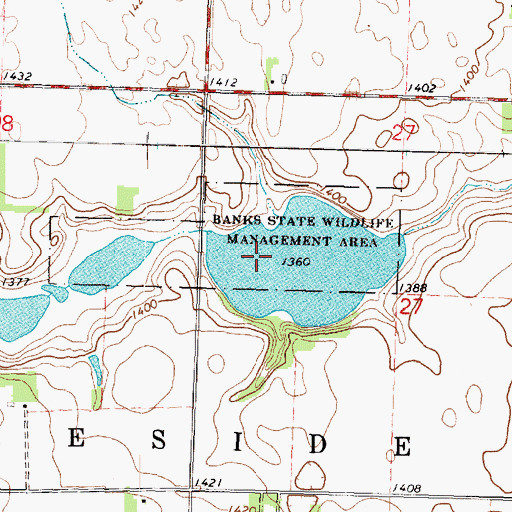 Topographic Map of Banks State Wildlife Management Area, MN