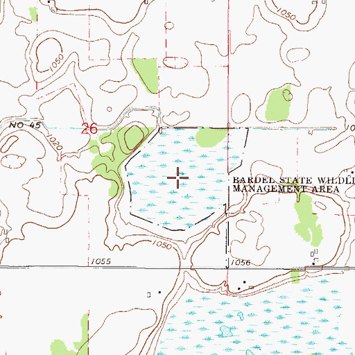 Topographic Map of Bardel State Wildlife Management Area, MN