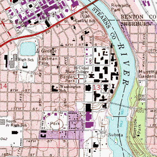 Topographic Map of Barden Park, MN