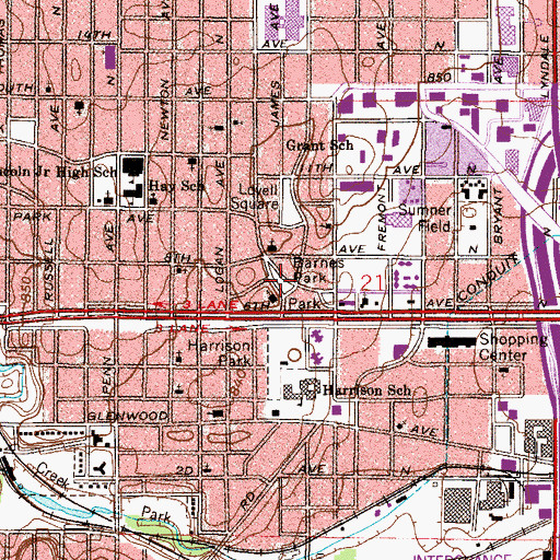 Topographic Map of Barnes Park, MN