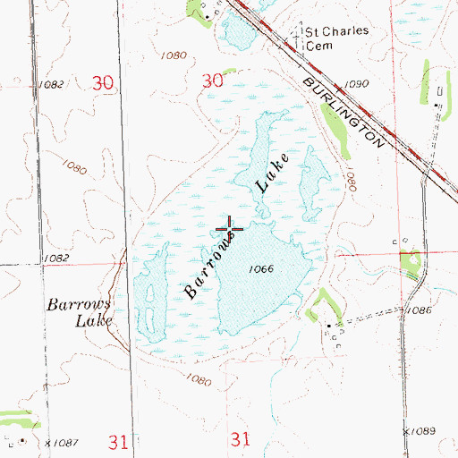 Topographic Map of Barrows Lake, MN