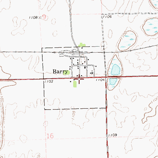 Topographic Map of Barry, MN