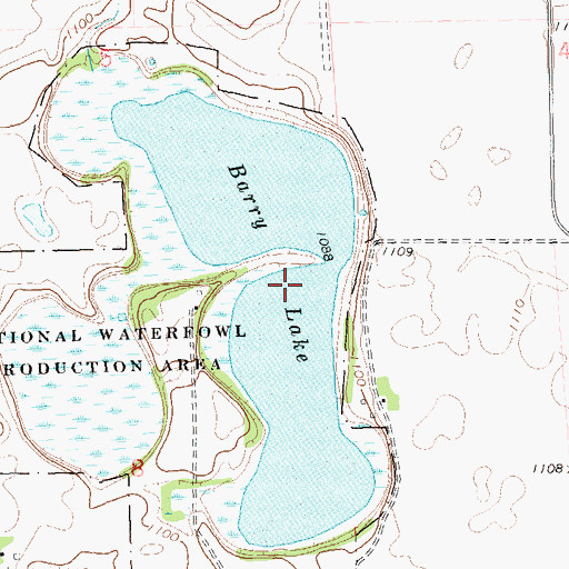 Topographic Map of Barry Lake, MN